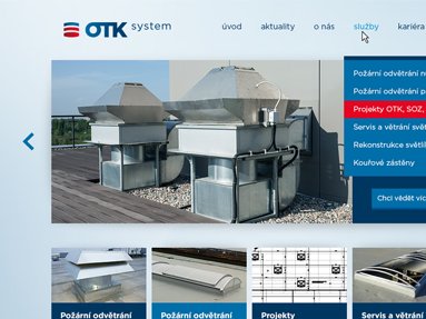 Internetové stránky OTK Systém - webdesign, redakční systém, SEO